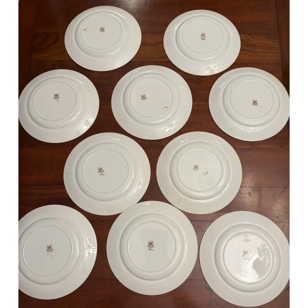 10 Antique S Hancock & Sons Indian Tree Plates 6664 Stoke On Trent England